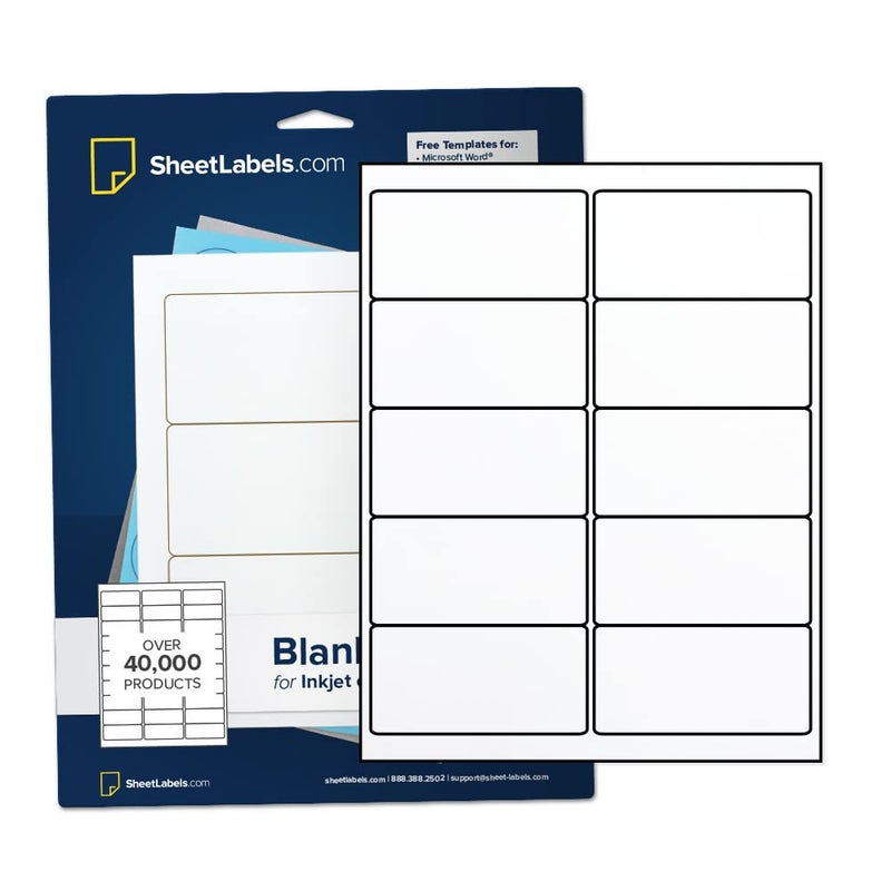 Sheet Labels 2" x 4" Labels for Shipping/Mailing from SheetLabels.com, Laser or Inkjet Printable, 250 Labels - 25 Sheets - Image 1